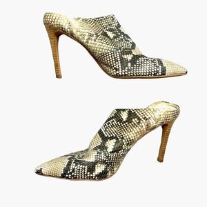 Dolce Vita Shoes Womens 8.5 Cinda Mules Snake-Embossed High Heels